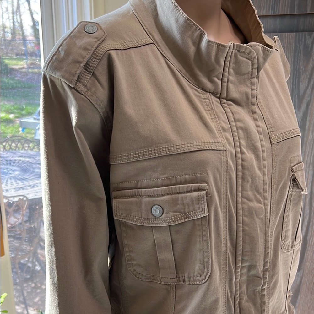 Safari Jacket, Cotton with Lots of Pockets! Zipper and Snaps, Excellent Conditi - Picture 2 of 12